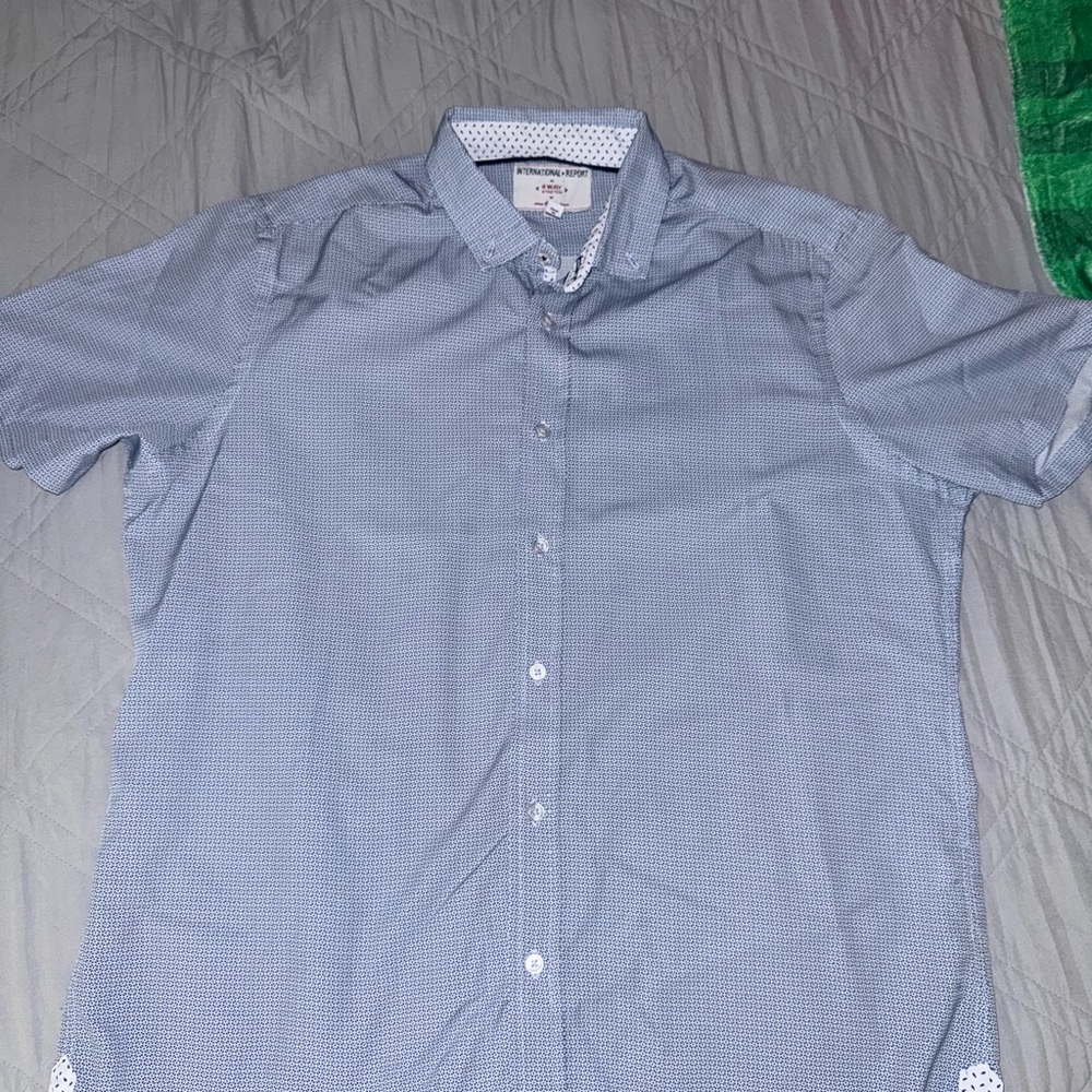 Men's Casual Blue Button Down Shirt